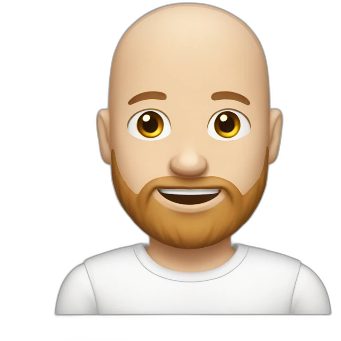 Bald white guy with brown beard emoji