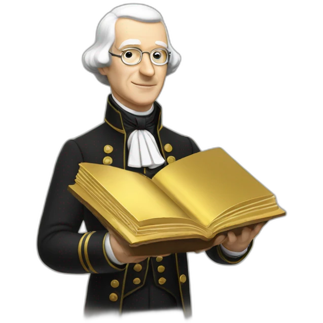 adam smith holding a golden book emoji