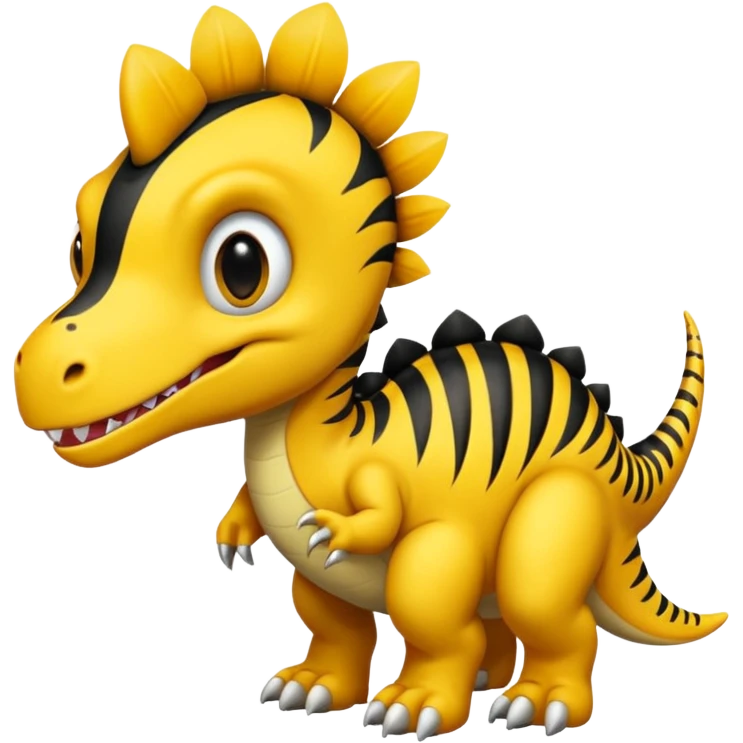 Dinosaurio amarillo con rayas negras emoji