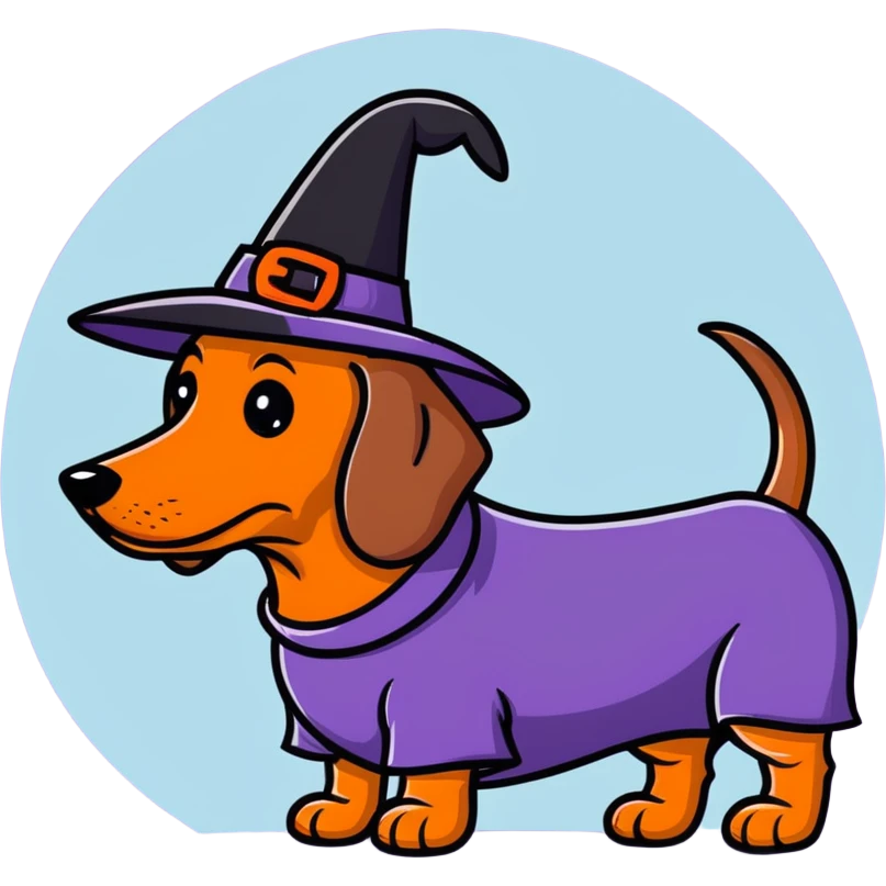 Halloween weenie dog in costume  emoji