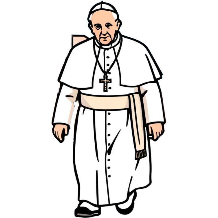 A pope walking on the street emoji