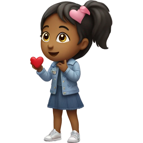 Girl blowing heart shape kiss emoji