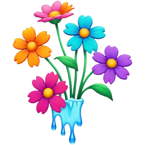 smiling melting flowers  emoji