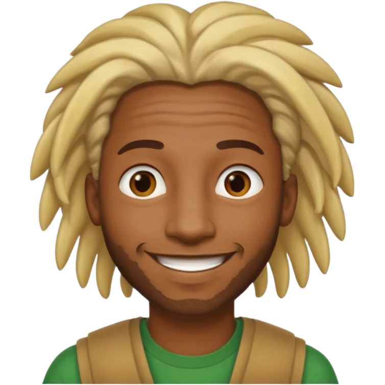 Black malw with blond rastas emoji