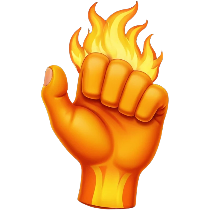 flaming fist, emoji emoji