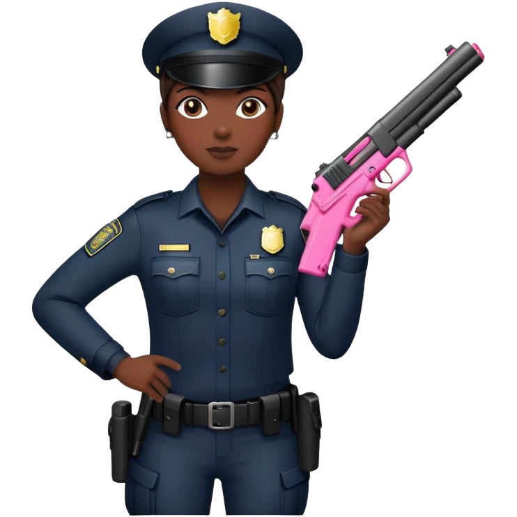 Black Uniform - Anti-Terrorism Police - Pink Gun emoji