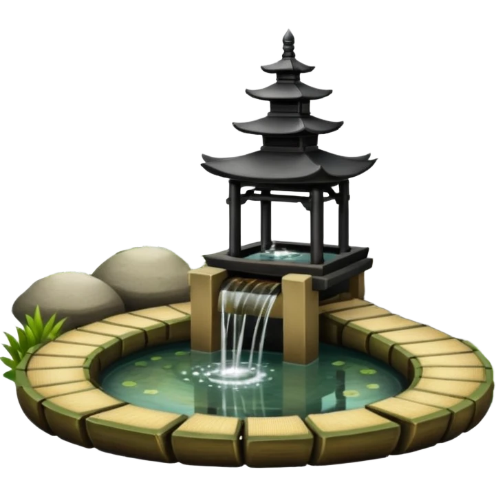 Shiny sparkly glittery beautiful elegant pretty precious divine Japanese zen garden vintage old bamboo fountain beautiful pathway aesthetic scenery  emoji