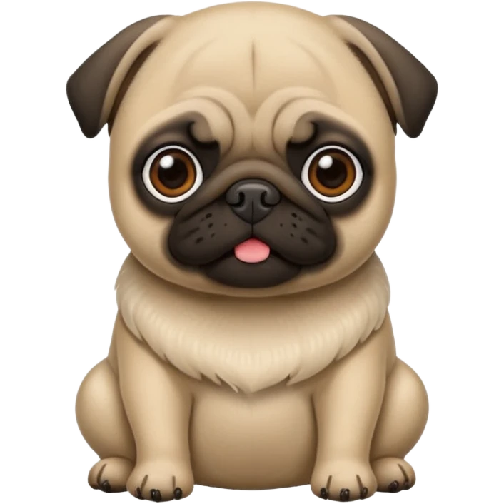 Pug fofo com pote de ração sem nada dentro emoji
