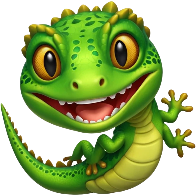 Gecko grinning emoji