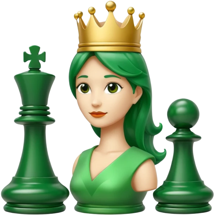 green chess queen piece emoji