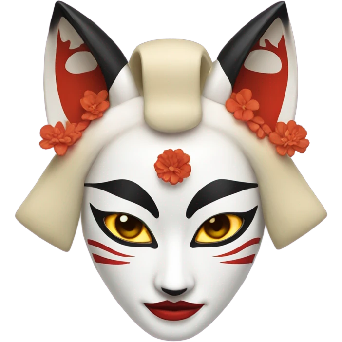 geisha kitsune mask emoji