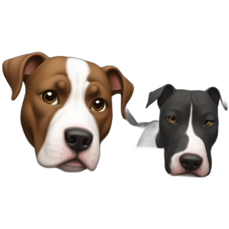 Cabeza de perra  de pitbull y american Stanford negra con manchas blancas conduciendo un citroen c3 rojo emoji