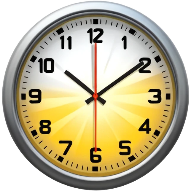 A close-up of a clock with sharply defined numbers and glowing hands, captured in dramatic lighting. The second hand is blurred into multiple trailing streaks to show rapid ticking, creating a sense of urgency and fast-passing time. emoji