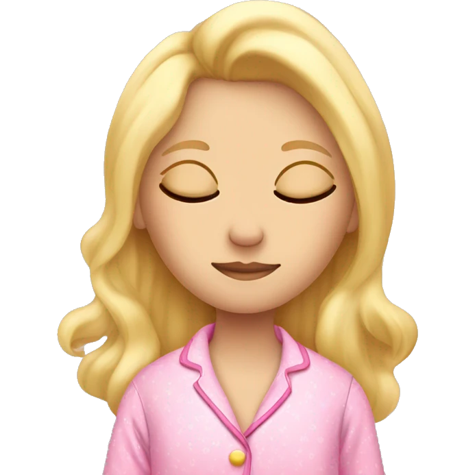 Blonde Princess sleeping in a pink Pyjama  emoji