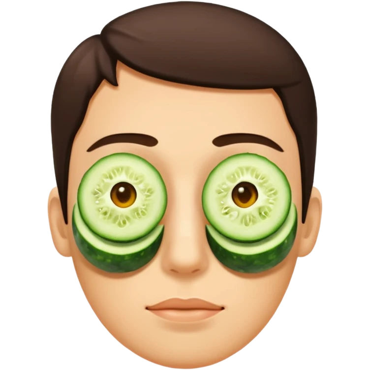 Spa cucumber in eyes emoji