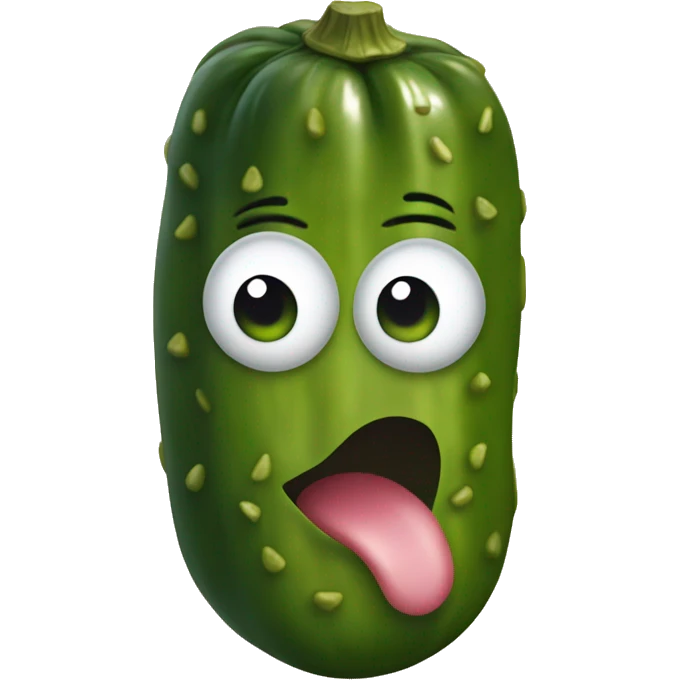Pickle with a face emoji