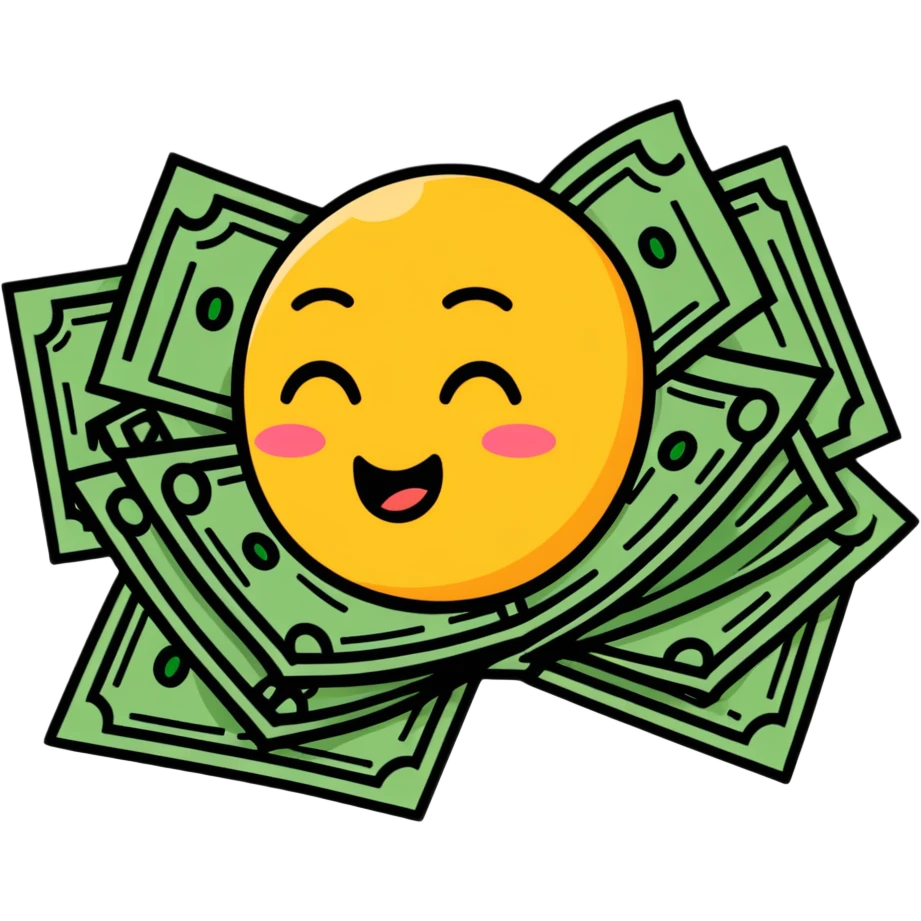 crying emoji with money emoji