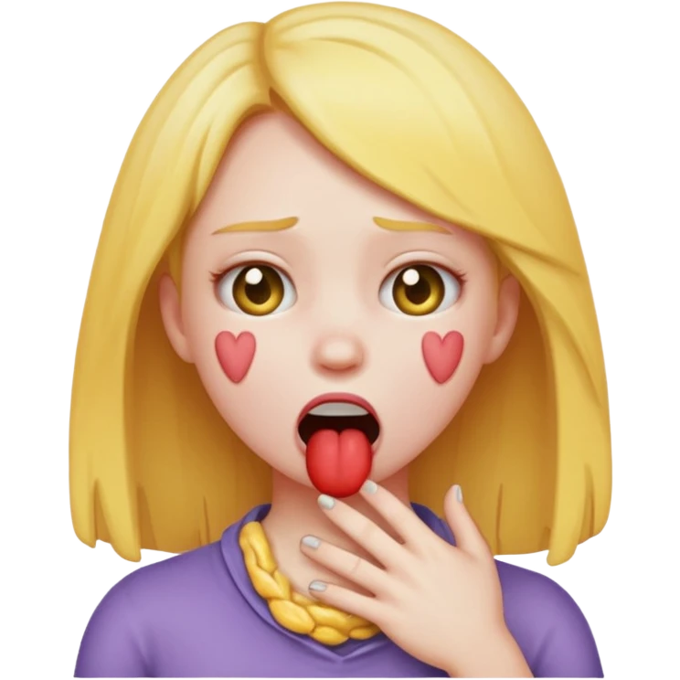 Emoji girl choking herself emoji