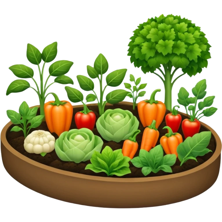 garden bed with growing vegetables  emoji
