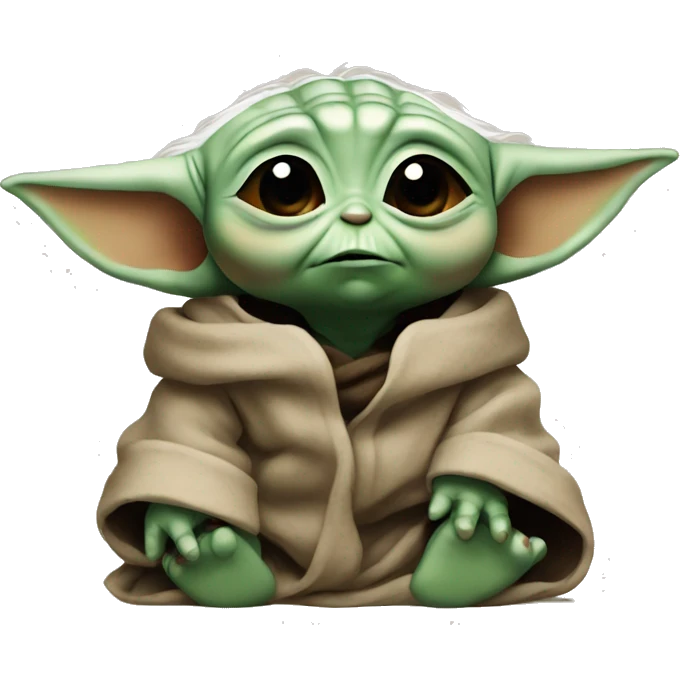 Baby Yoda is very sad emoji