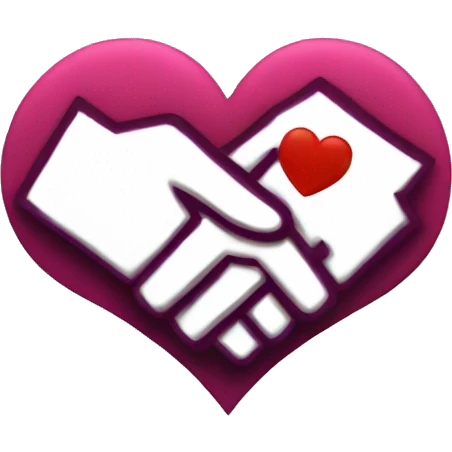 a handshake shaped like a heart emoji