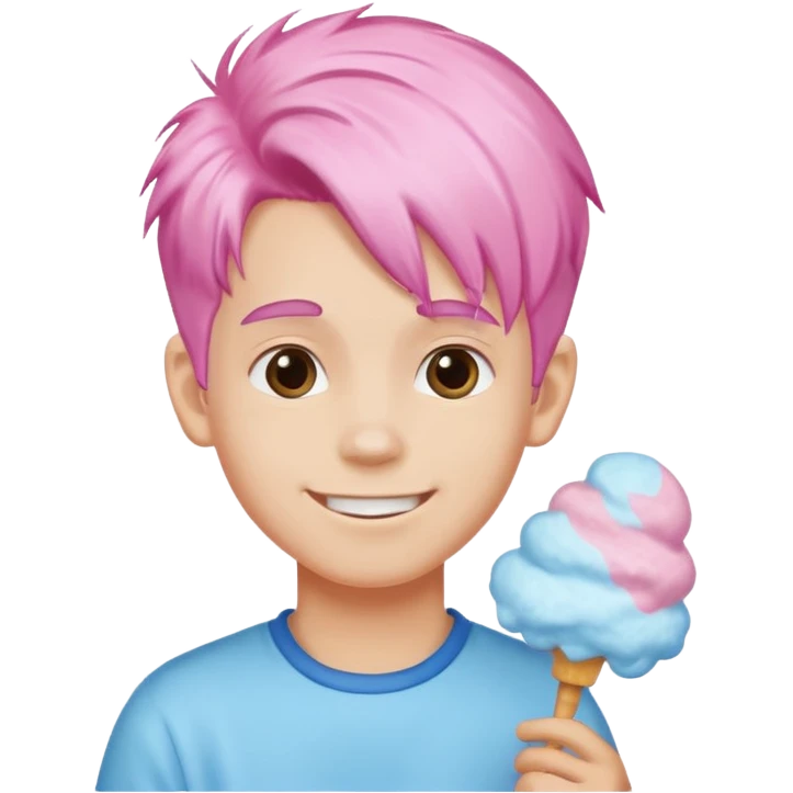 cotton candy haired boy just face emoji