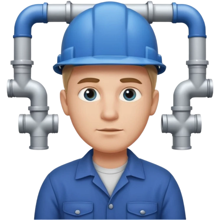 customer. 1 person only white male with shoulder normal person cloths. adult. pipeline technician change the expression and the shape of the face change the color of eyes emoji