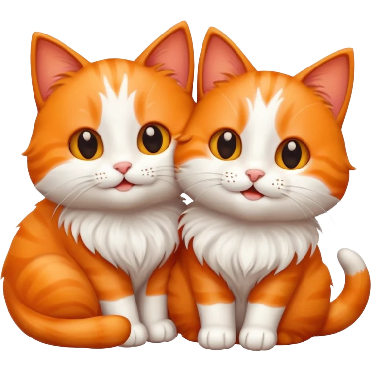 two happy cats in love emoji