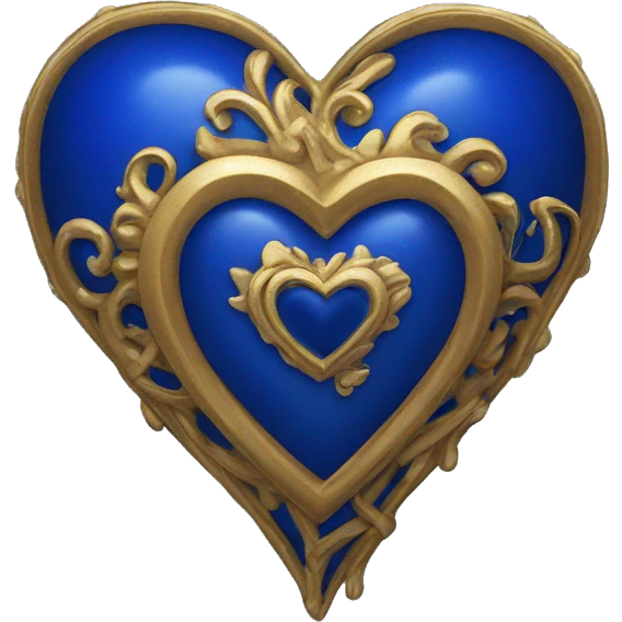 Royal blue and gold heart emoji