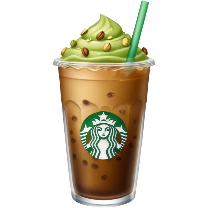Starbucks Iced coffee with pistachio   emoji
