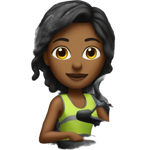 Black female driving semi truck  emoji