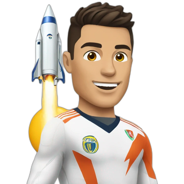 Cristiano Ronaldo as a rocket emoji
