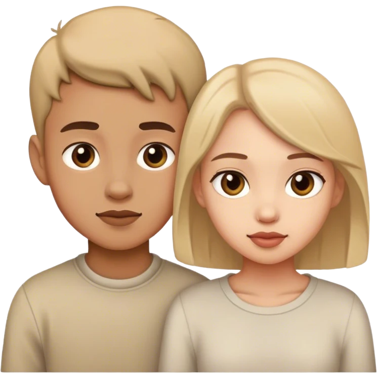 Two friends together boy and girl emoji