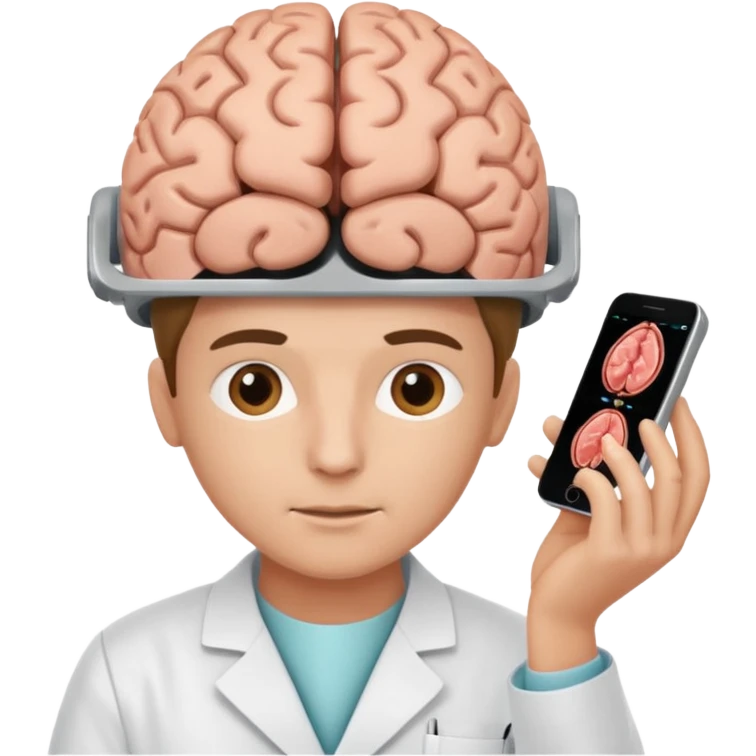 neurosurgeon examining a brain scan emoji