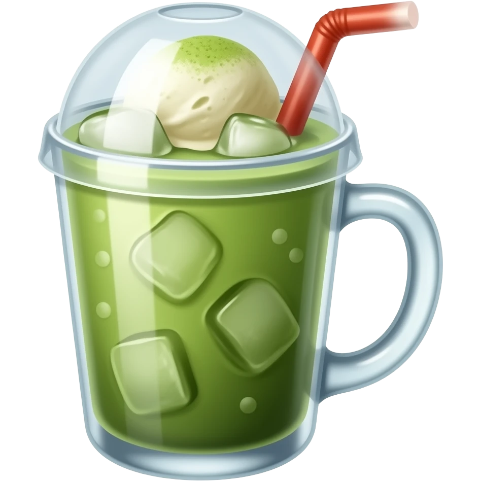 Cold Matcha Latte with ice cream emoji