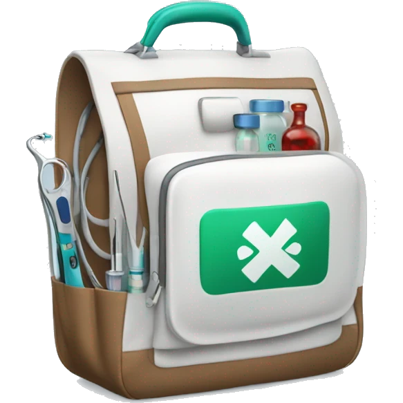 Medical diagnostic bag with instruments inside emoji