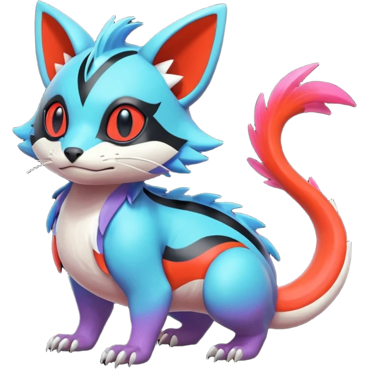  exotic tropical cyber-Trico-Litten-Linoone-Noibat-Fakémon-Pokémon-Vernid-creature emoji