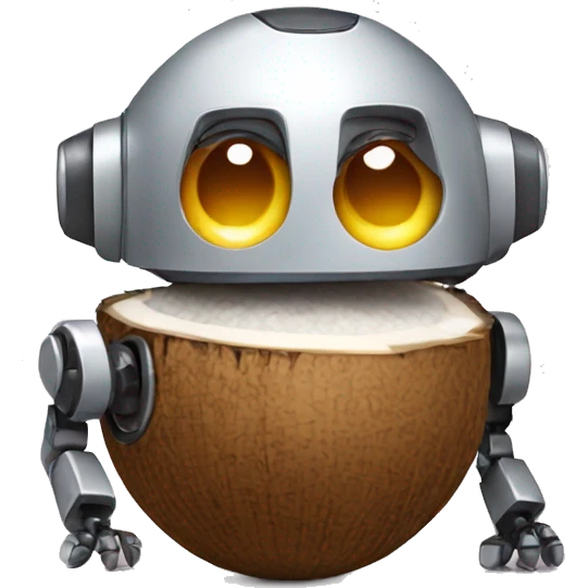 Robot with coconut emoji