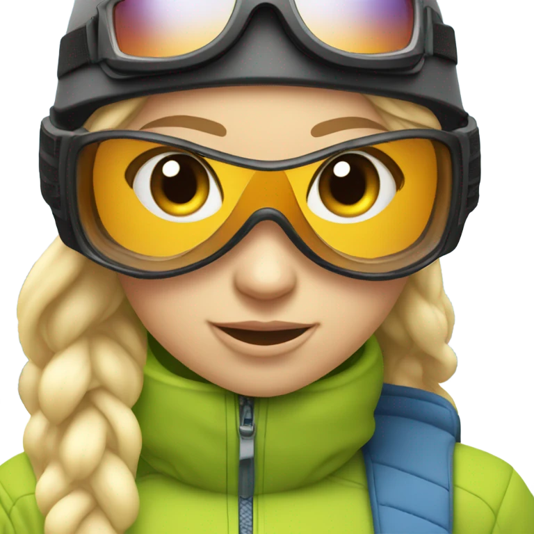 Blonde girl skiing  emoji