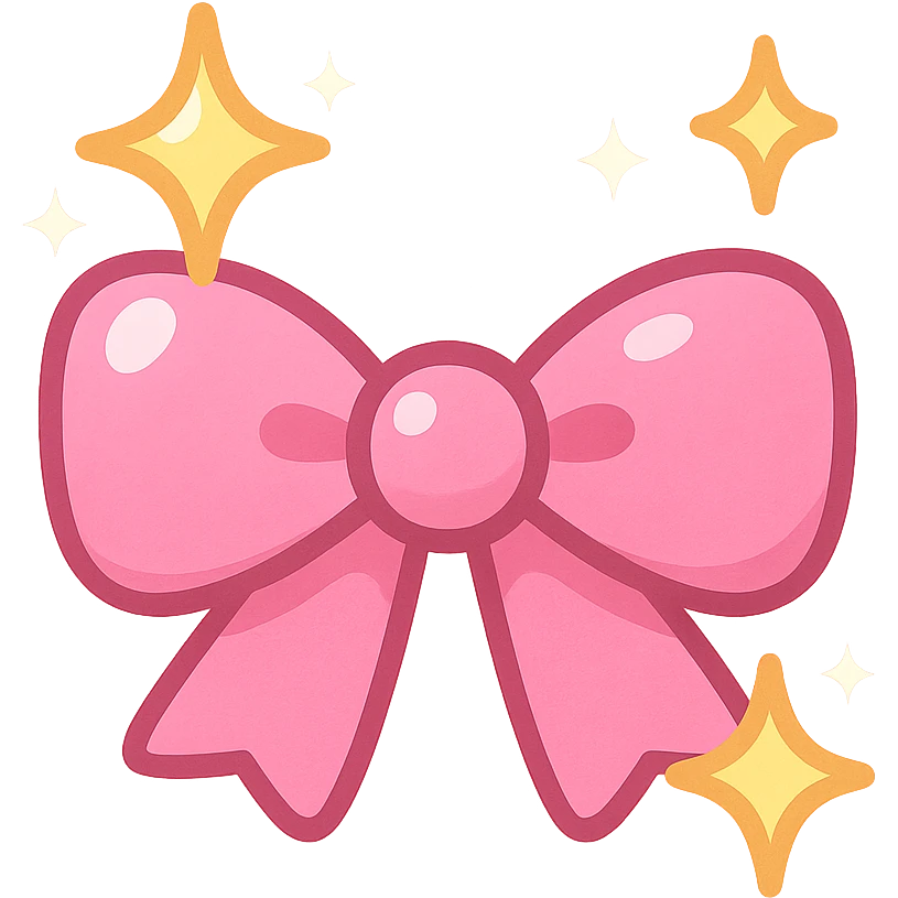 bow emoji, cute and shiny, with sparkles emoji