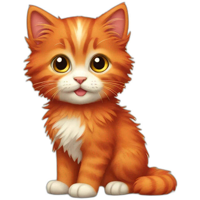 red fluffy kitten  emoji