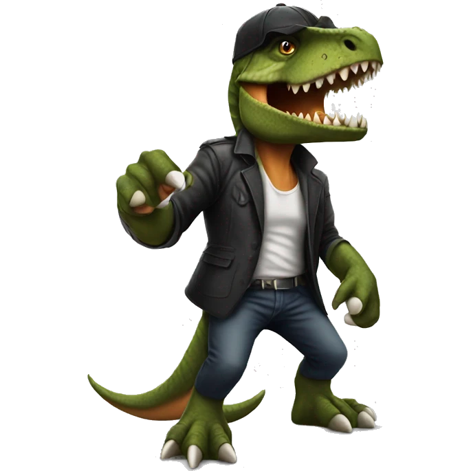 Dinosaur being a gangster emoji