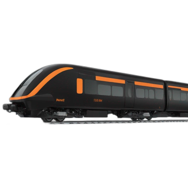 Stadler flirt train black with orange accent emoji