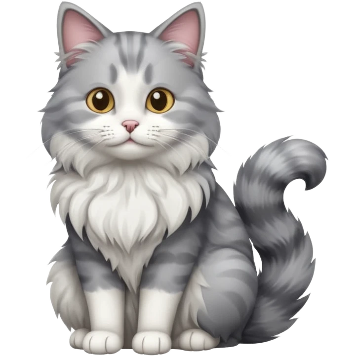 a grey and white cat emoji