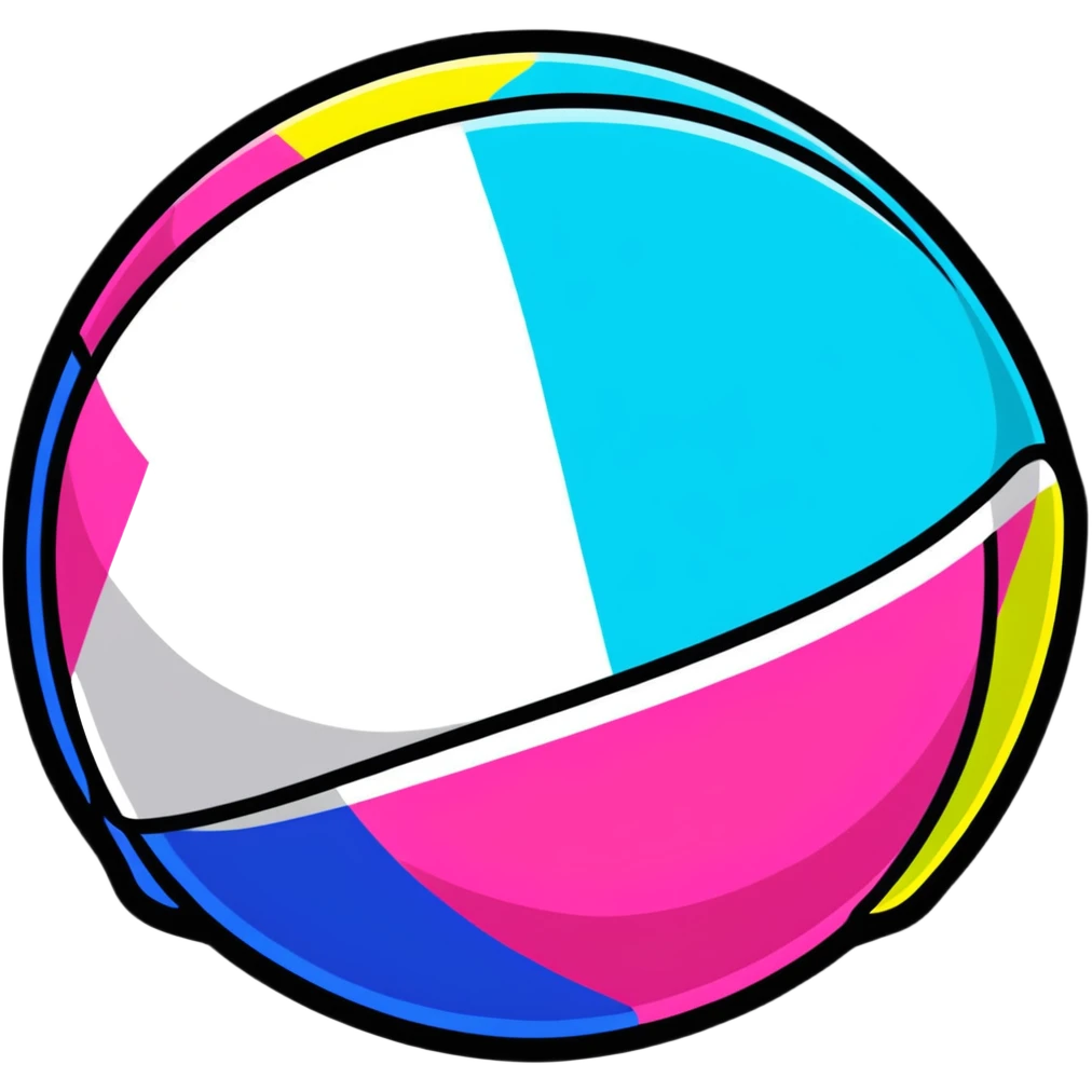 neon beach ball emoji