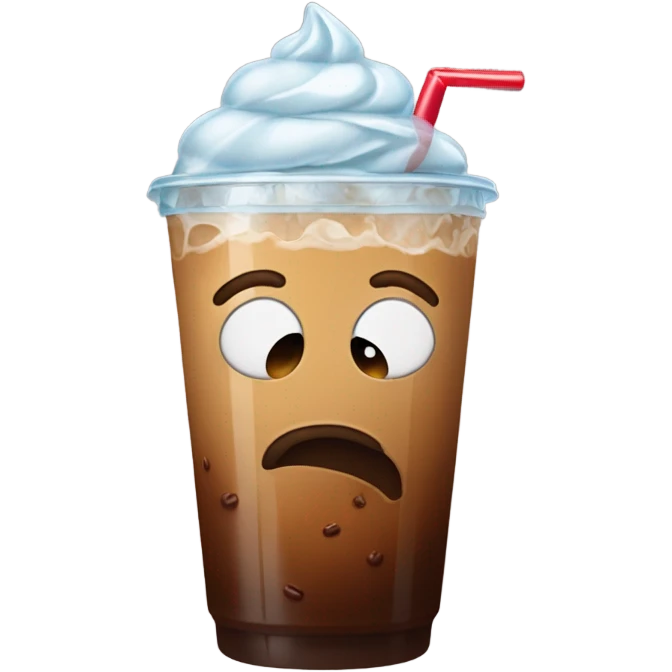 Iced coffee pouting  emoji