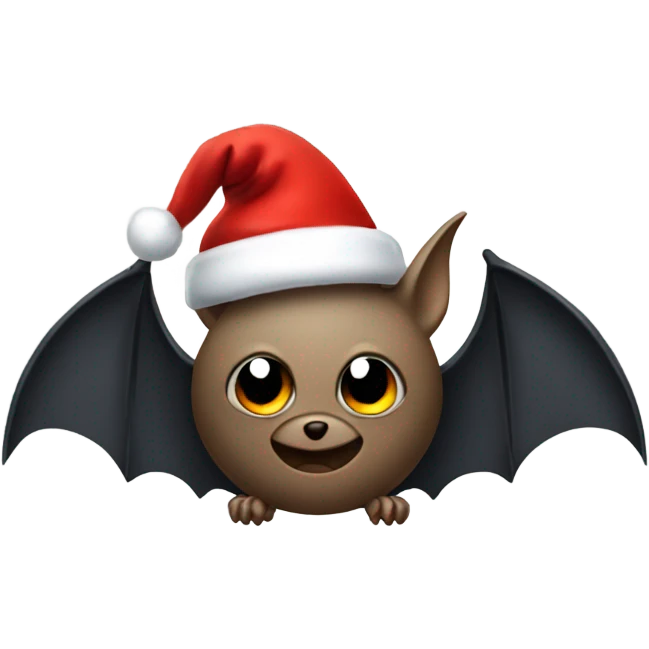 bat wearing a santa hat emoji