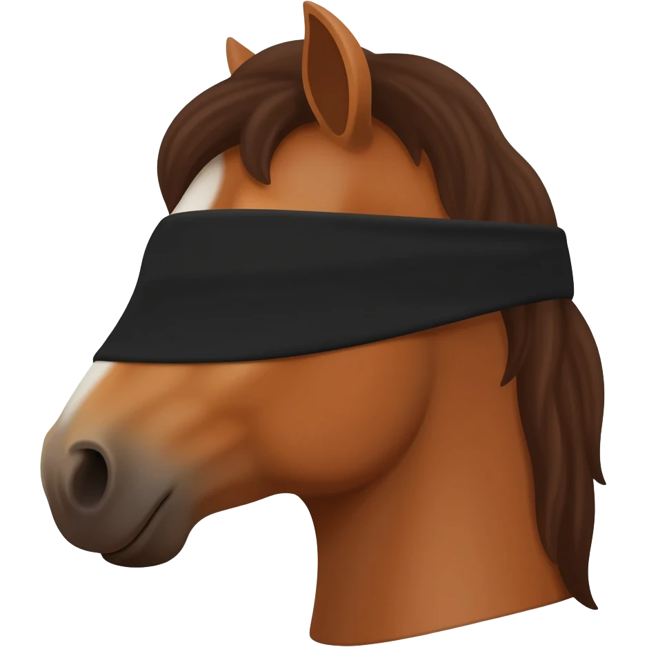 Keep this image.  Focus on the head only to capture just the horses head with the blinds. emoji