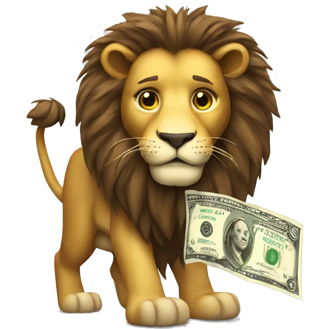 lion with a dolar in hand emoji