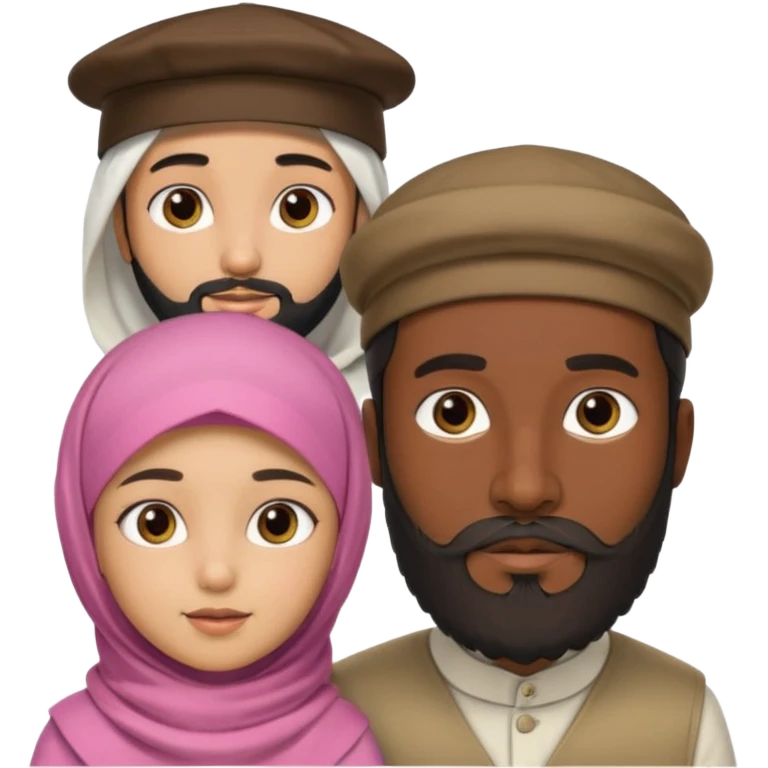 Make a Muslim man with a 6 year old girl wearing a hijab emoji